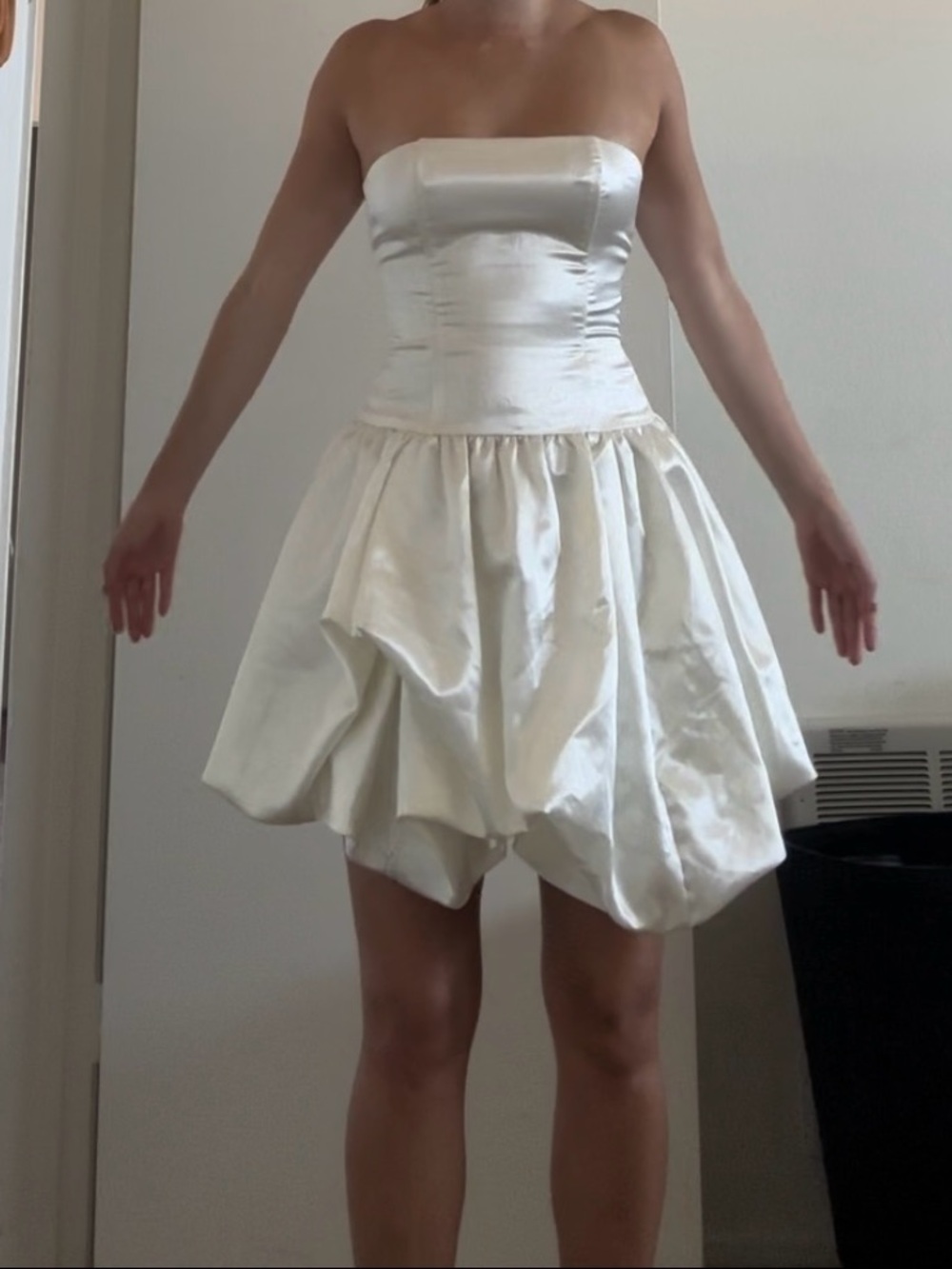 Jessica McClintock for Gunne Sax white bridal mini dress